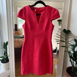 Anthropologie 4C Collective Dress Red Pink Sheath Tweed Sleeveless Mini Size 6